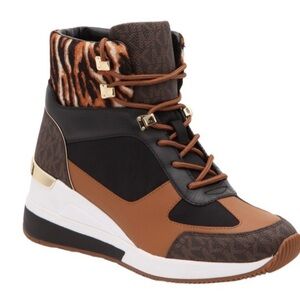 MICHAEL Michael Kors Black and Brown High-Top Sneakers